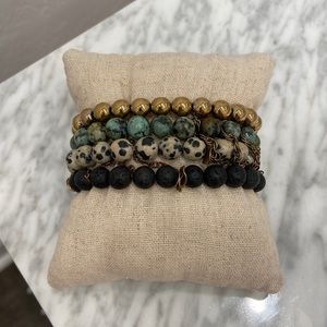 4 Stretch beaded bracelets
